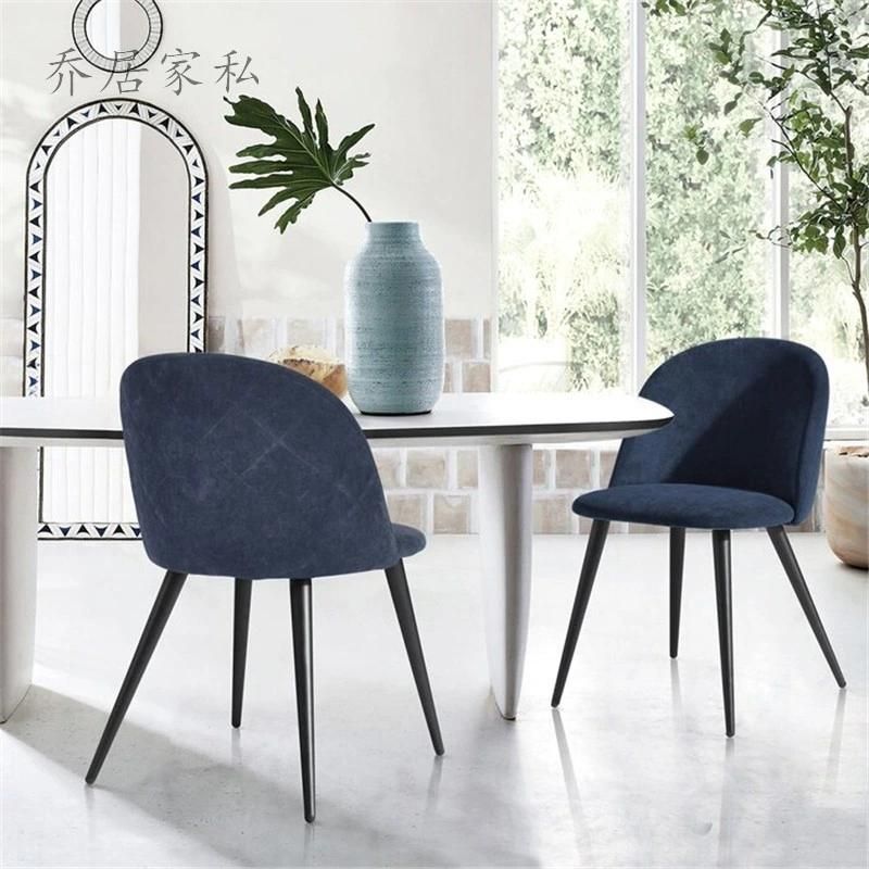 Cheap Price Factory Wholesale Home Furniture Metal Legs Gray Fabric Velvet Dining Room Chair Price