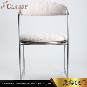 Modern Luxury Hotel Dining Chair with Plated Power Coated Stainless Steel and Fabric