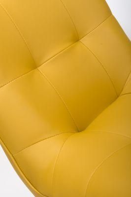 Yellow Leather Contemporary Style Dining Chair Living Room Chair
