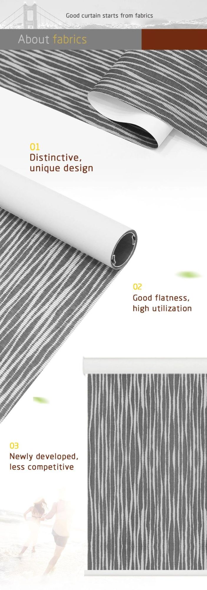 100% Polyester Coating Roller Blind Fabric
