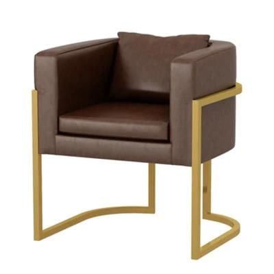 Living Room Furniture Luxury Velvet Armrest Sofa Restaurant Room Fabric Italian Dining Chairs with Gold Metal Legs