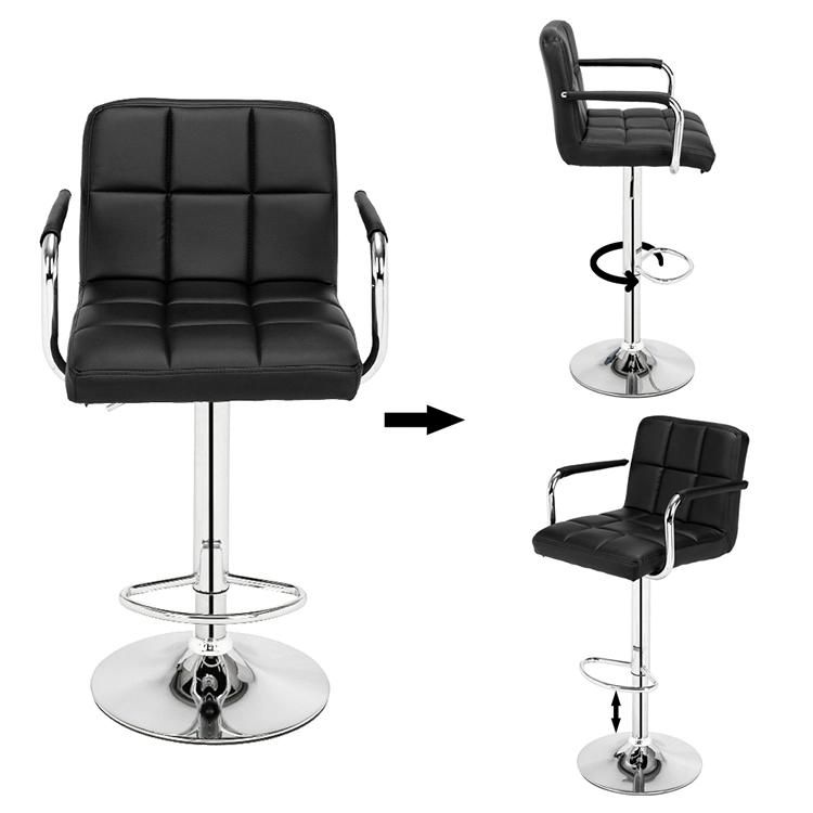 Leisure Coffee Shop Bar Furniture PU Leather Bar Stool Chair