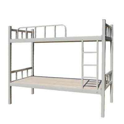 Home Bedroom Furniture Bed School Dormitory Iron Double Decker Metal Steel Pipe Bunk Bed for Student