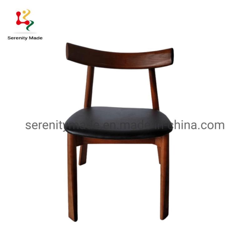 Customisation Modern Wooden PU Fabric Upholstered Bar Cafe Dining Chair