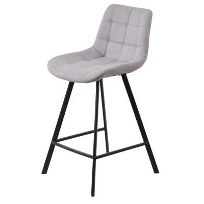 Lightweight Gray Fabric Bearing Tall Club Gaming Room Breakfast Lounge Chair Height-Slip Seat Bar Stool High Chair for Bar Table