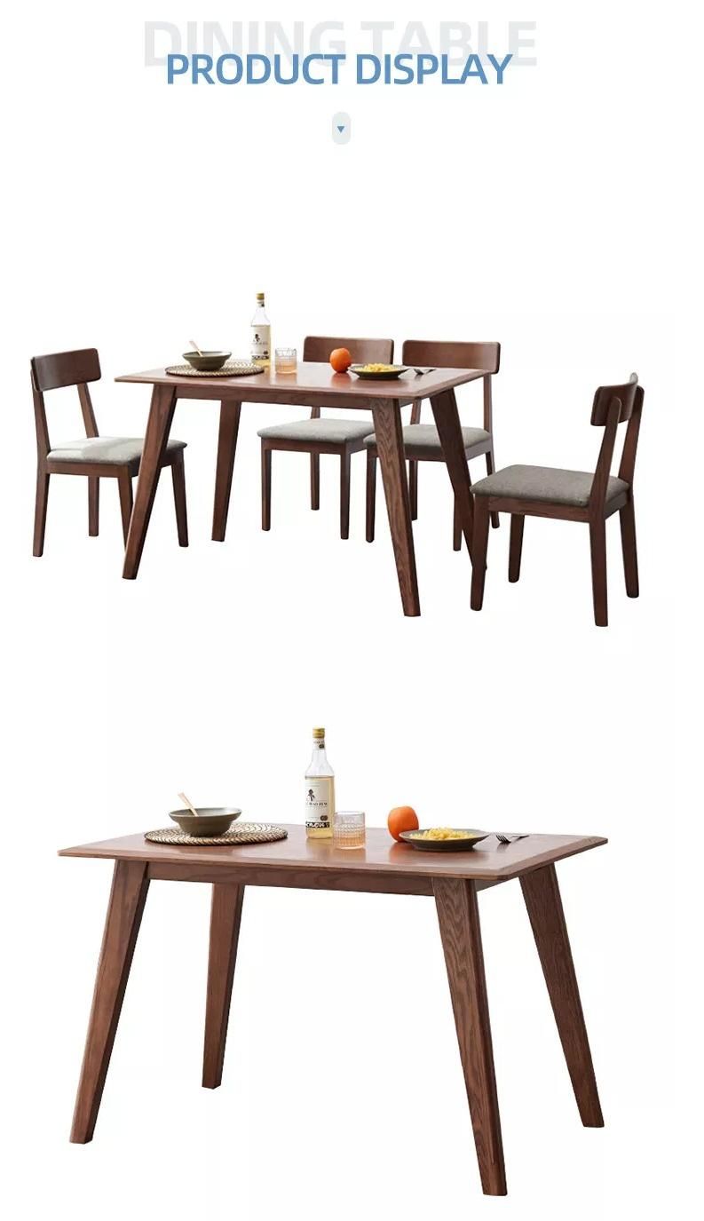 Furniture Modern Furniture Table Home Furniture Wooden Furniture Latest Rectangle Dining Room Table and Chair Combination Set 6 People Natural Wood Slab Oak