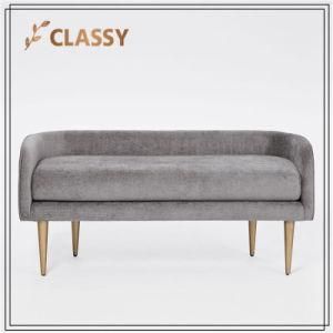 Four Color Fabric Bed Bench with Stainless Steel Base
