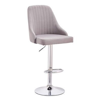 Latest Italian Luxury Modern Design Fabric High Bar Stool Designer Unique Bar Chair