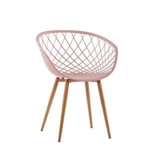 Nordic Contemporary Design Polypropylene Tulip Dining Plastic Chairs with Beech Wood Le