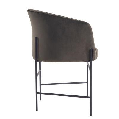 MID Century Modern Furniture Brushed Stainless Steel Upholstery Restaurant Julius Dining Black Velvet Chair Gold