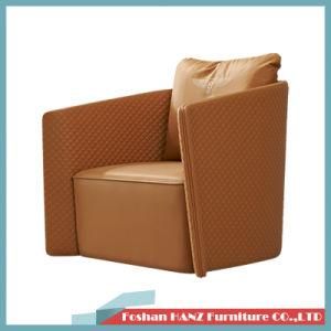 Popular Brown Leather Office Leisure Sofa Set