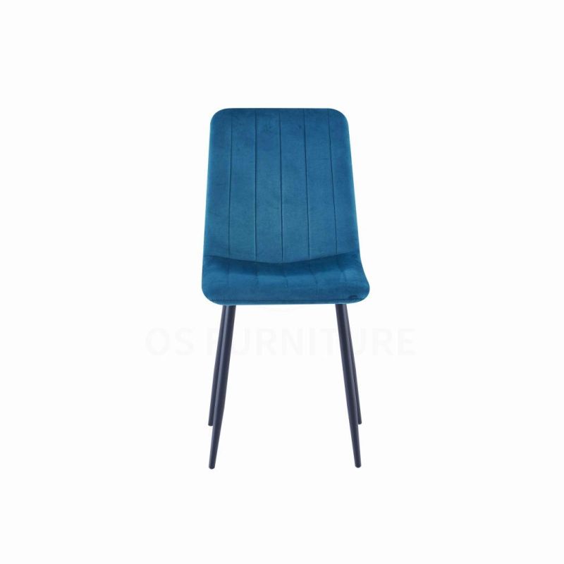 Factory Modern High Quality Custom Metal Leg Fabric Velvet Dining Room Chair Velvet Dining Room Chair