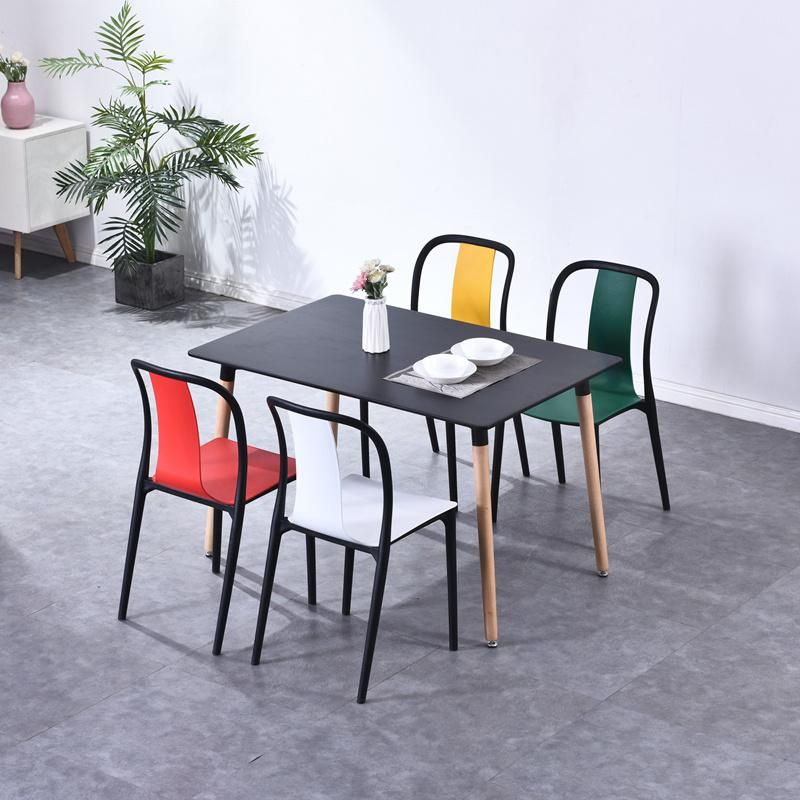 Modern Simple Style Outdoor Colorful Restaurant Armless Design Furniture Fashion Leisure Stackable Dining Room Plastic Chairs