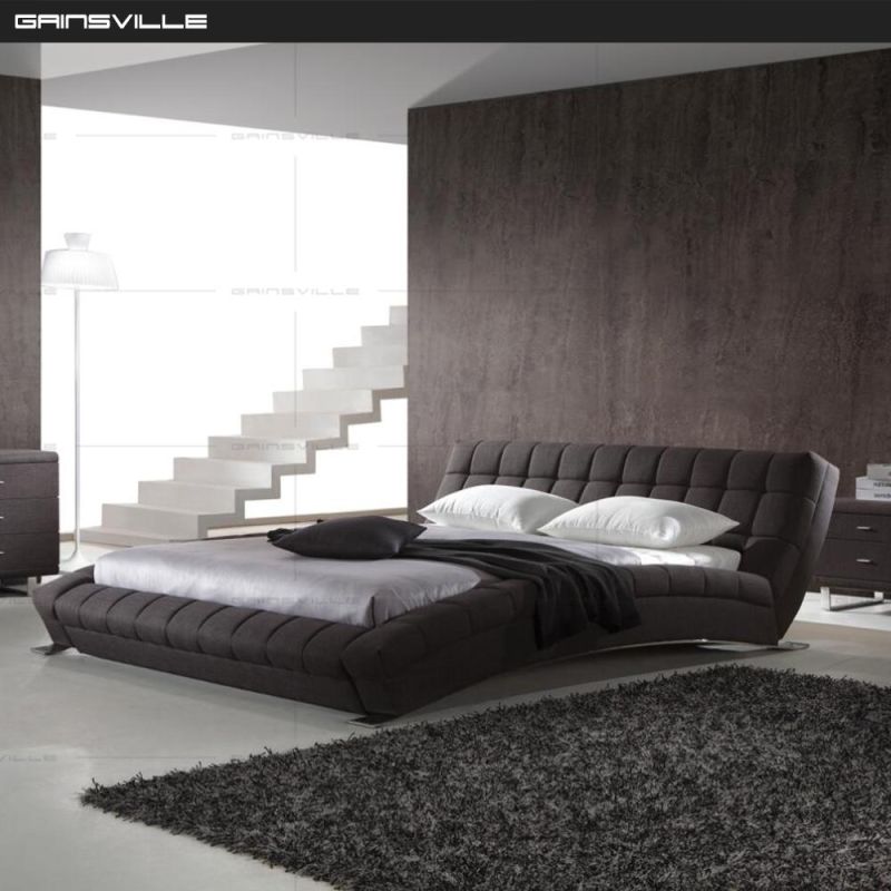 Soft Modern Bed Design Factory Wholesale Home/Hotel Bedroom Furniture King Size Vertical Tufted Double Beds Set