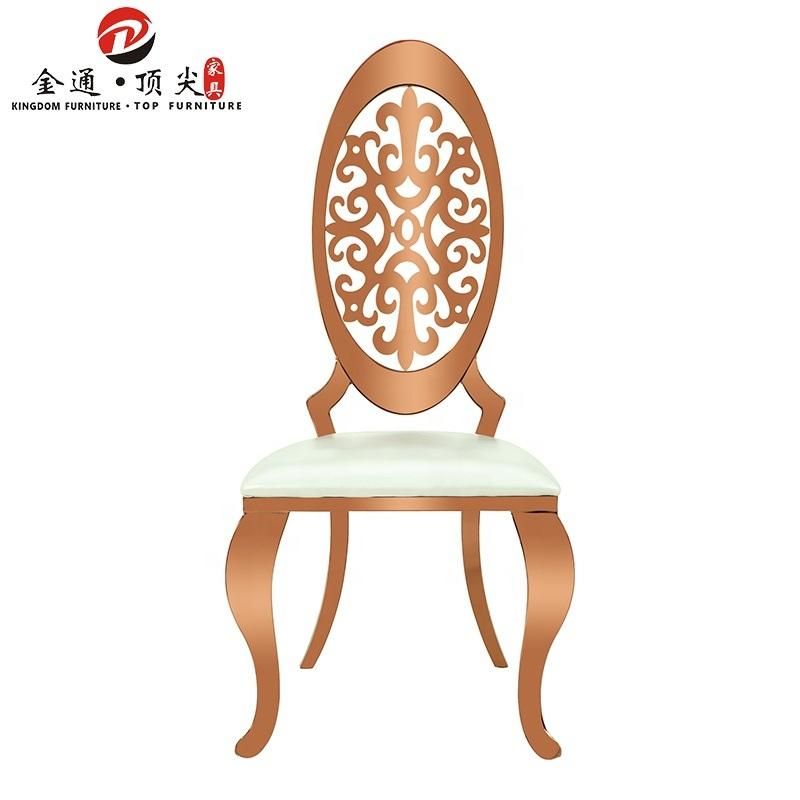 Rental Wedding Banquet Oval Gold Glass Stainless Steel Event Wedding Table