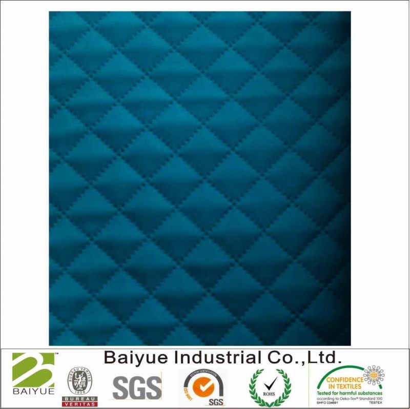100% Polyester Ultrasonic Quilting Linen Like Fabric for Sofa