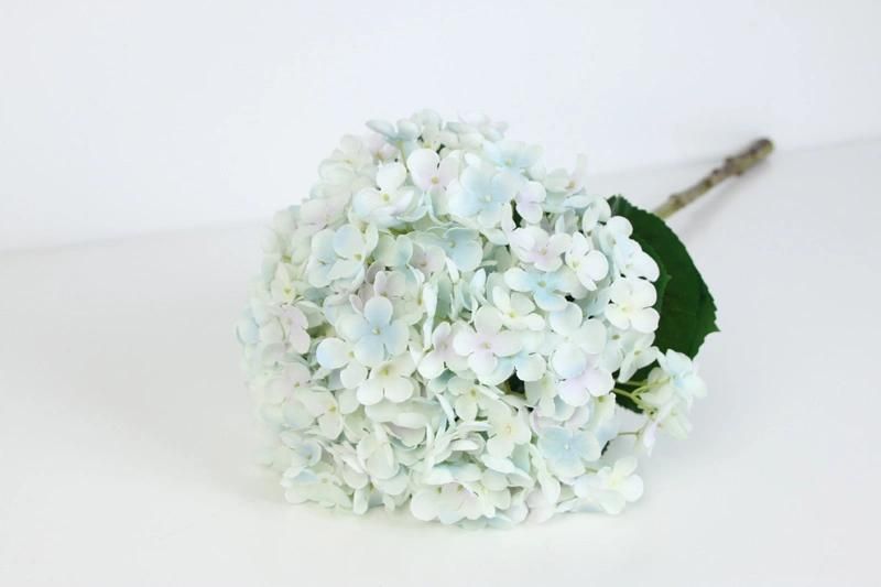 Fabric White Single Stem Wholesale Silk Hydrangea Artificial Flower Wedding Centerpieces