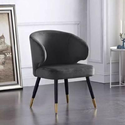 Factory Wholesales Velvet Fabric with Back Restaurant Upholstered Dining Chair