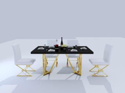 Modern Metal Steel Home Furniture Living Room Dining Table and Dining Chair