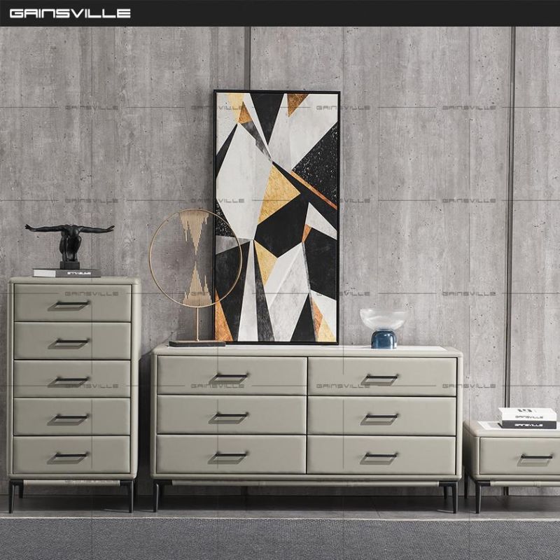 Fashion Modern Bedroom Furniture Casegoods Set Factory Wholesale Price Upholstered Wooden Tallboy