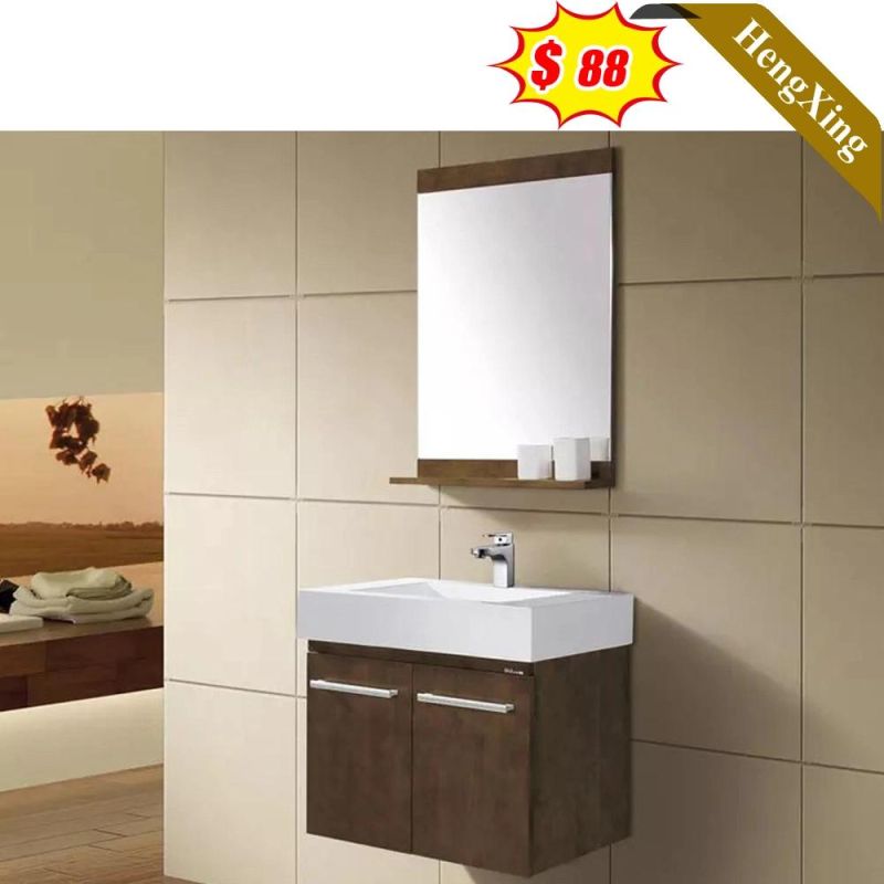 Simple China Manufacture Melamine Wooden Glass Basin Bathroom Cabinet with Mirror