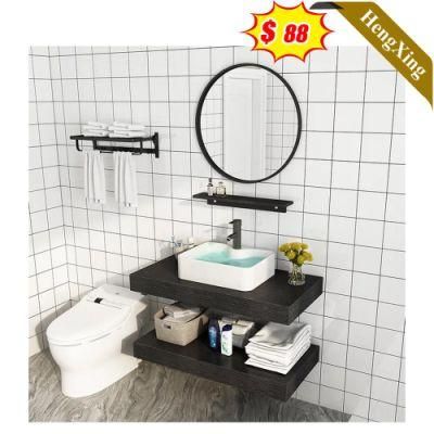 Traditional Bathroom Furniture Basin Wood MDF Board Storage Bathroom Vanity Cabinet with Mirror (UL-9NE0156)
