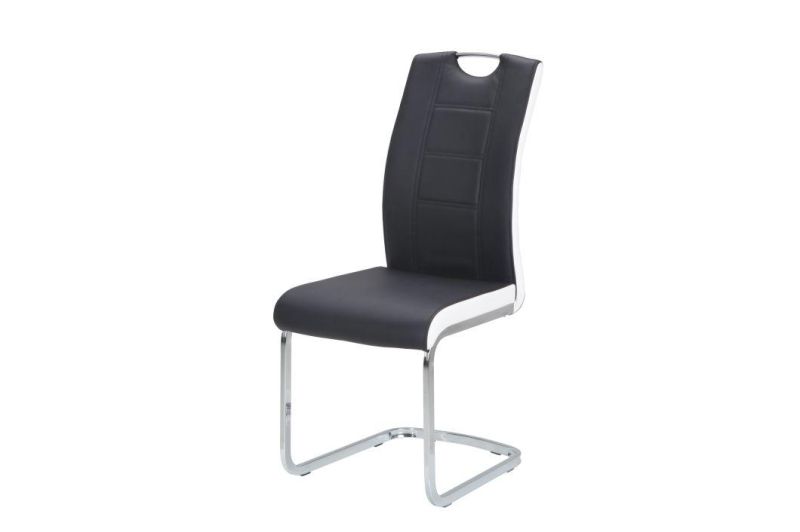 PU Dining Chair with Kd Metal Legs with Chromed