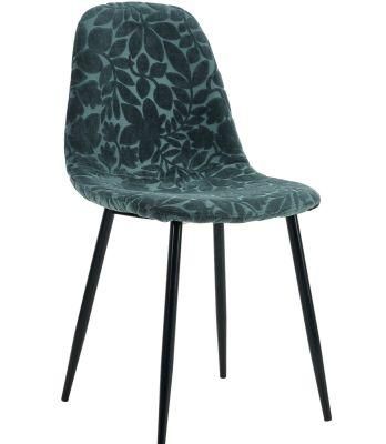 Modern Velvet Fabric Dinner Chairs Velvet Upholstered Kitchen Accent Leisure Dining Room Chair for Dining Rooms with Metal Legs