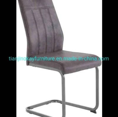 Hot Selling Cheap Chair Black Chrome Plated Metal Legs PU High Back Dining Chairs Kd Home Furniture