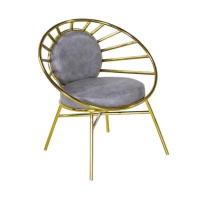 Classic Dining Room Furniture Gold Metal Legs Dining Arm Chair