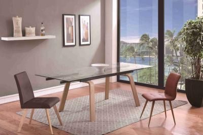 Modern Hotel Restaurant Comfortable Wood Fabric Dining Chair