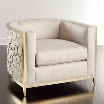 Simple Home Furniture Modern Light Luxury Hollow Metal Sofa Chair