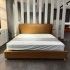 Solid Wood Structrual Refined Furniture Stylish Platform Bed with Upright Headboard