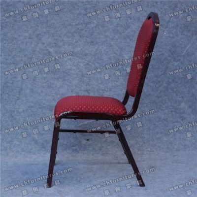 Wholesale Stacking Steel Wedding Chair with Maroon Fabric Yc-Zg32