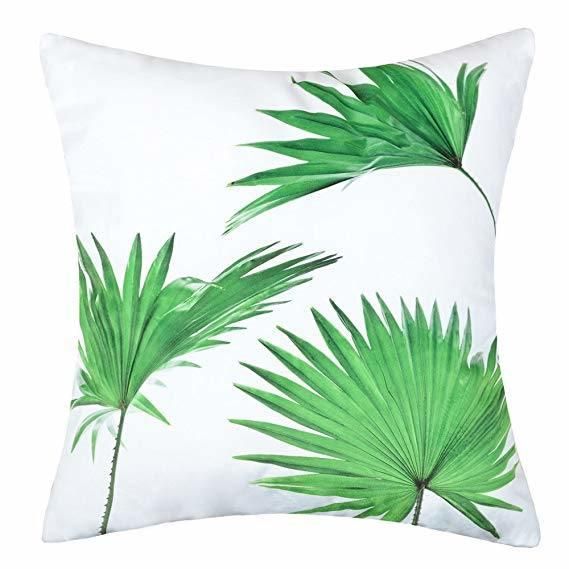 Tropical Plant Leaf Printing Pillow Sofa Cushion with Super Soft Velvet Fabric 100% Polyester