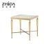 Golden Leg Square Side Coffee Table Metal Frame Marble Top Luxury Decorative Accent Living Room Home Furniture Tea End Table