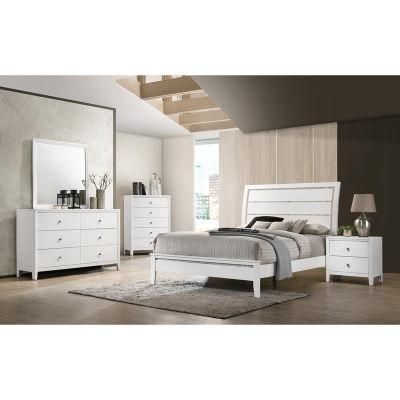 Nova Modern White Wooden Melamine Hotel Home Bedroom Furniture Apartment Queen Bed