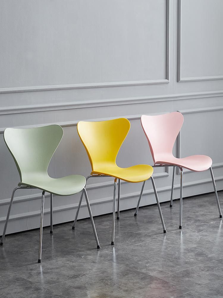 Black Powder Coated Metal Legs Nordic Chair Modern Minimalist furniture Chair