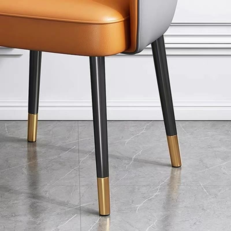 Okay Wholesale Design Room Furniture Nordic Velvet Fabric Modern Luxury Dining Chairs Metal Legs Black Gold PU Dining Chair