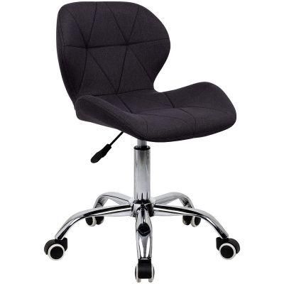 Modern Home Office Bar Furniture PU Leather Velvet Fabric Chromed Steel Base Office Adjustable Swing Chair