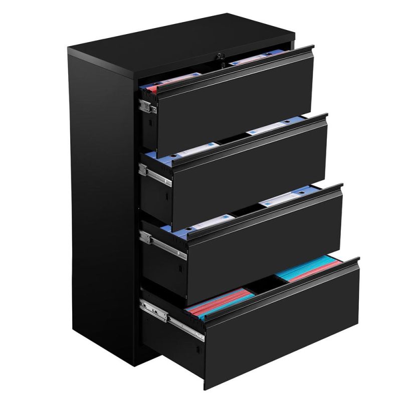 Gdlt Supplier High Quality 4 Drawer Lateral File Cabinet Steel Storage Cabinets Office Equipment