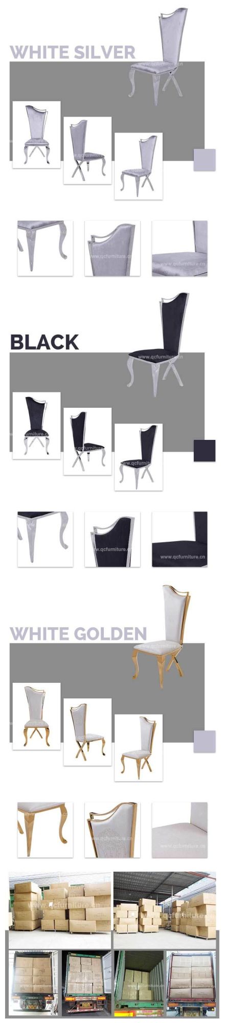 Modern Golden Stainless Steel Farme Dining Chairs for Home