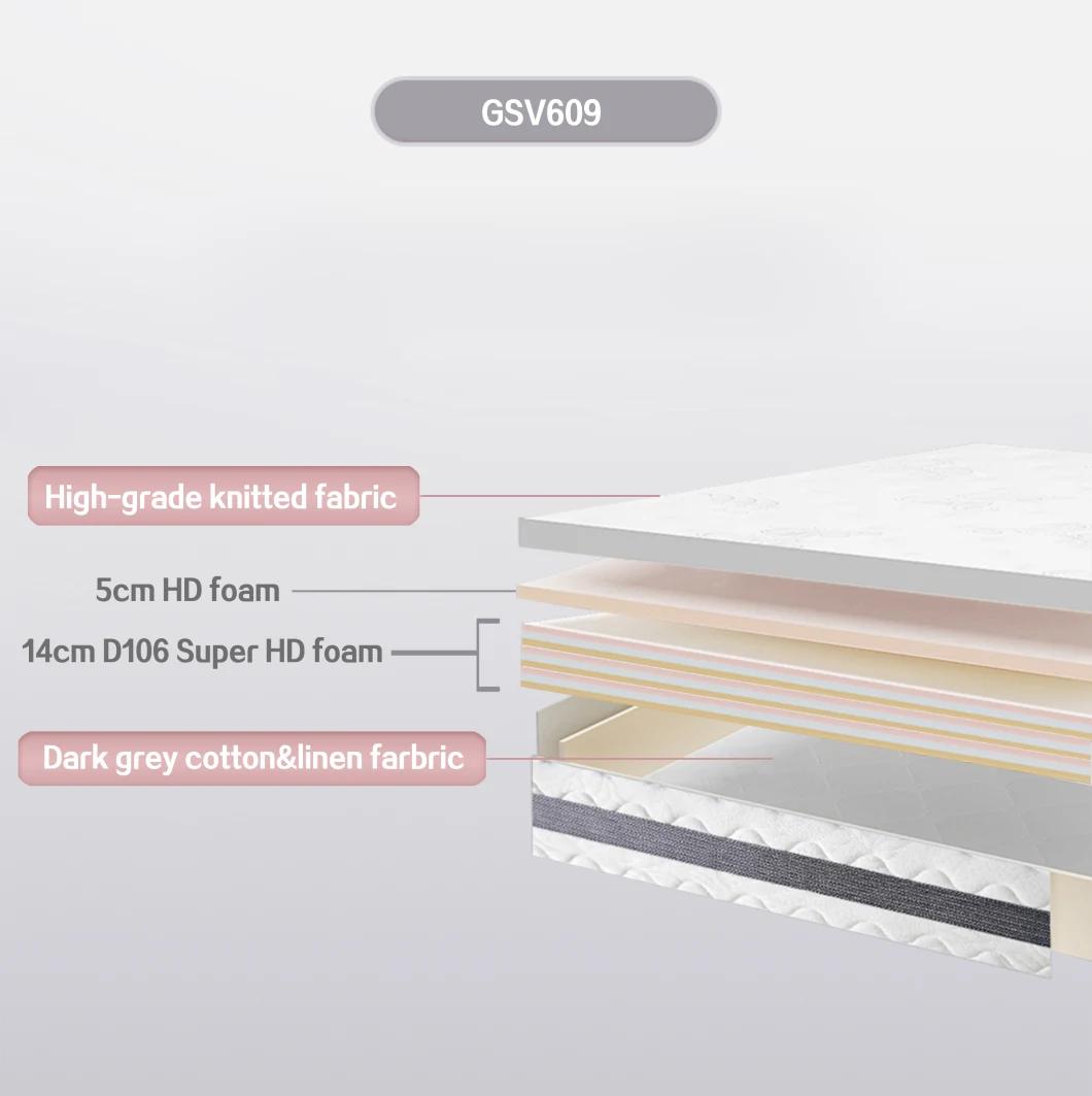 Customized Modern Furniture Luxury Double Bed Foam Mattress for Hotel Bedroom Gsv609