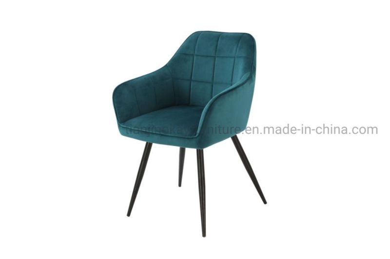 Velvet Dining Chairs Soft Seat and Blue Velvet Living Room Chairs with Sturdy Metal Legs Kitchen Chair for Dining Chair