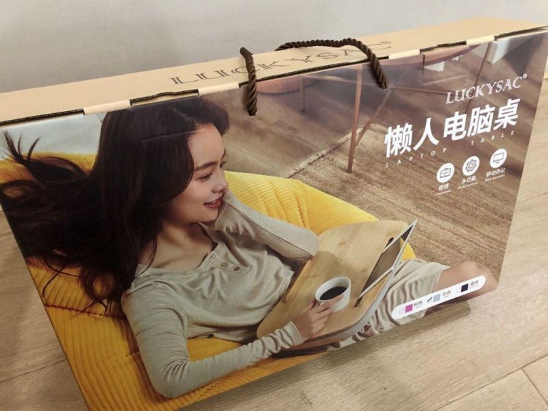 Portable Lap Desk with Pillow Bamboo Laptop Tray Bed Sofa Desk Table