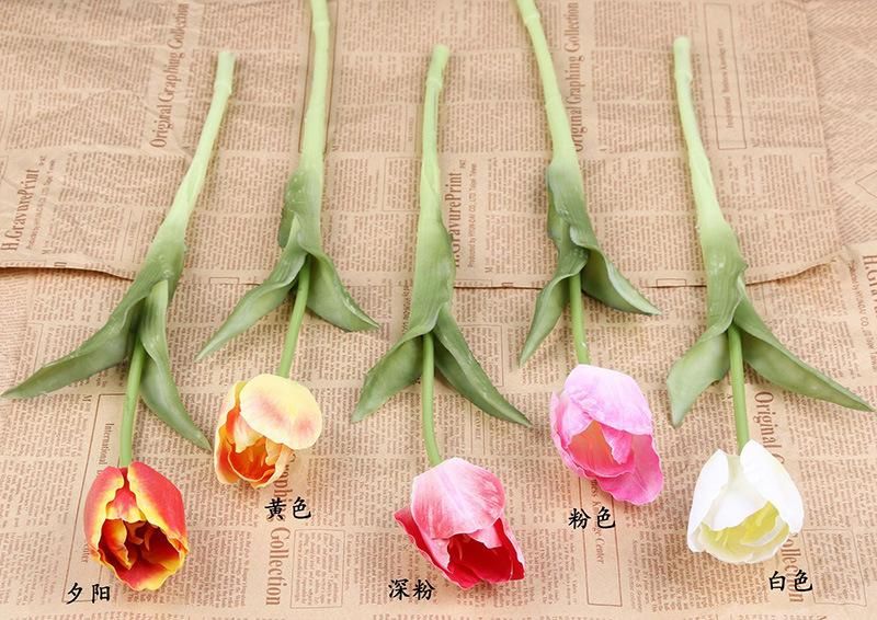 Wholesale Silk Artificial Tulips Fabric Flowers for Wedding Home Party Decor