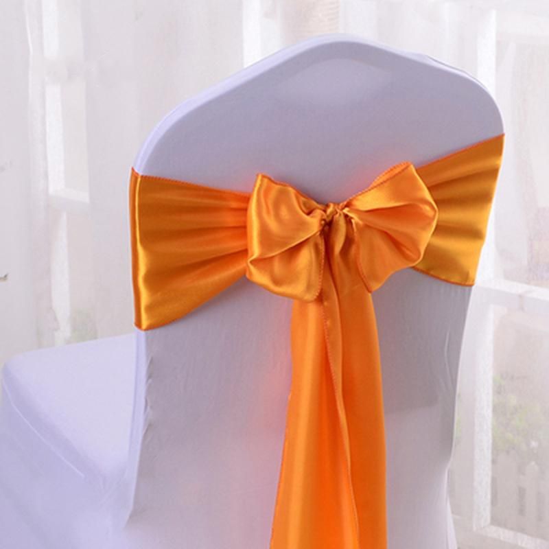 10PC Soft Satin Chair Bow Sashes Wedding Indoor Outdoor Chair Ribbon Chair Ties for Party Event Hotel Banquet Decorations