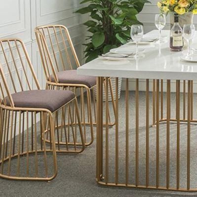 Designer Stylish Fabric Dining Room Furniture Metal Leisure Chair