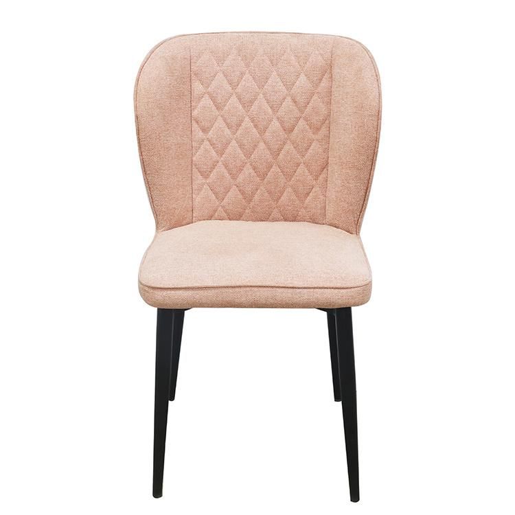 Wholesale Modern Luxury Fashion Colorful Soft Fabric Upholstery Cafe Dining Chair with Metal Leg