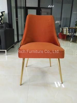 Orange Fabric Dining Chair Home Furniture for Dining Room Restaurant We-09